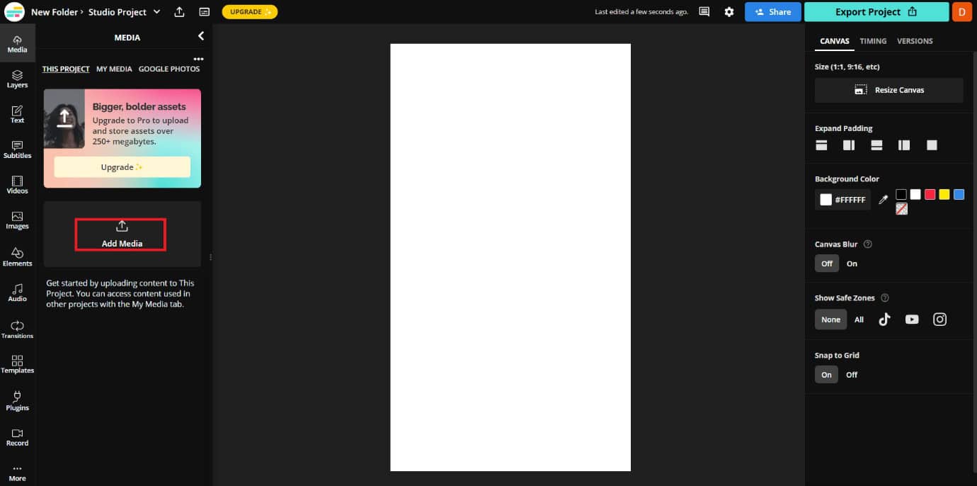 Then Click on the Add media option. 