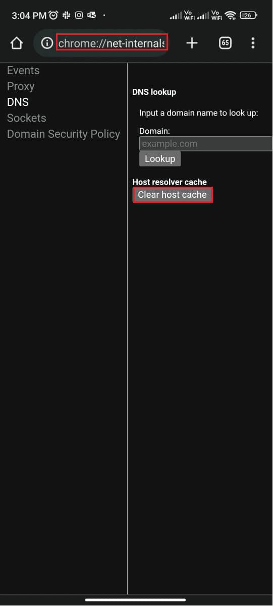 tap on Clear host cache button. Top 12 Solutions to ERR Address Unreachable on Android