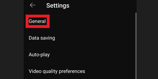 Then tap on General