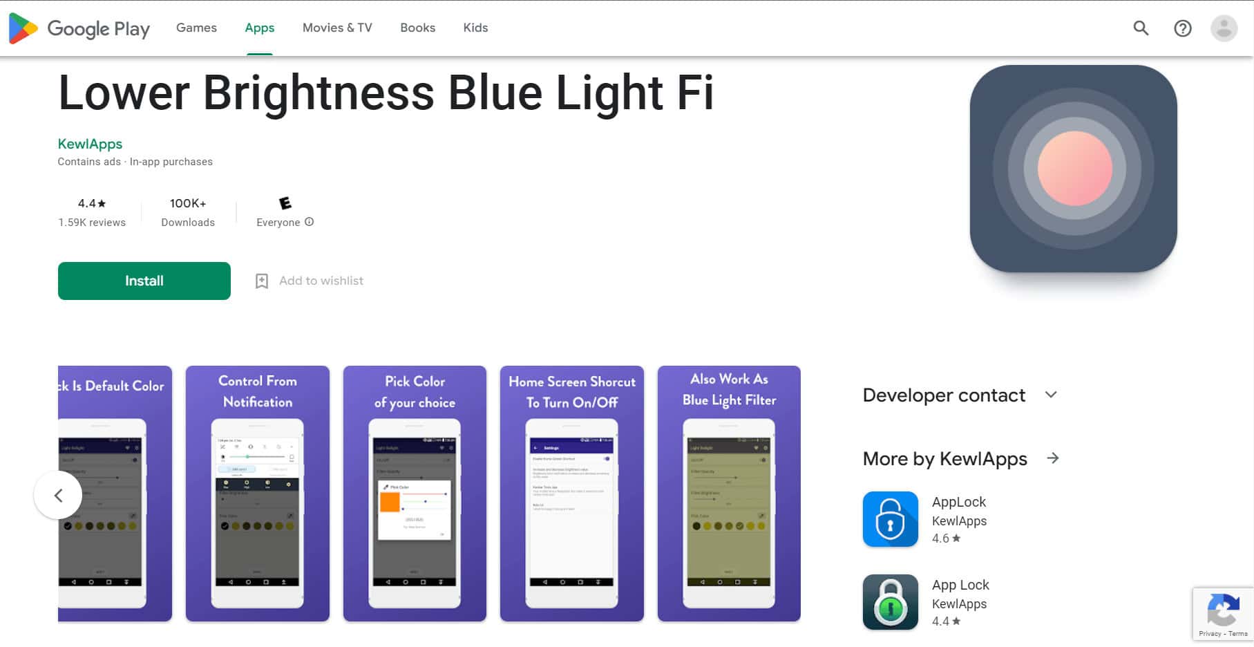 Lower Brightness Blue Light Fi