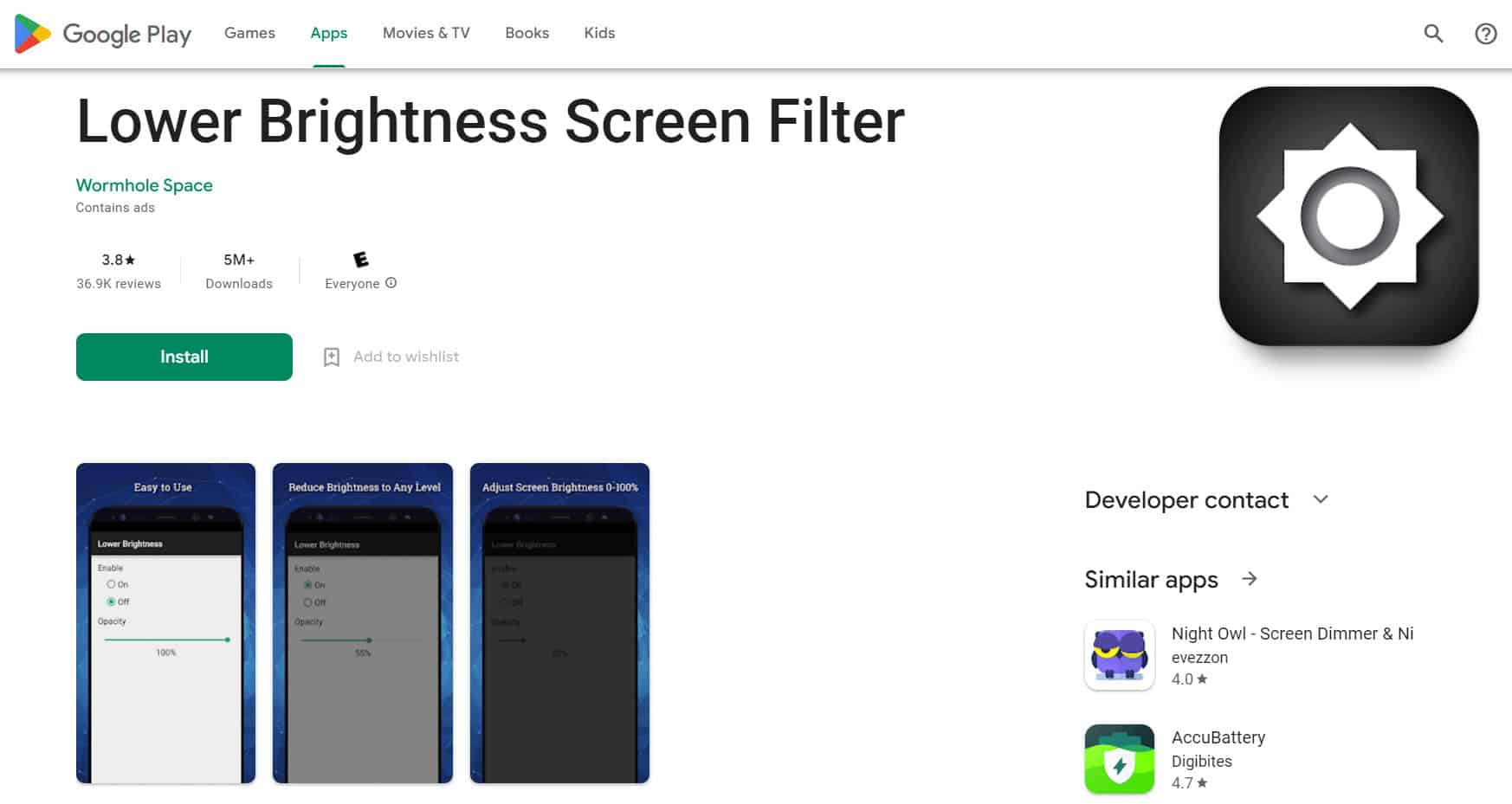 Lower Brightness Screen Filter | brighter screen app for reducing screen brightness