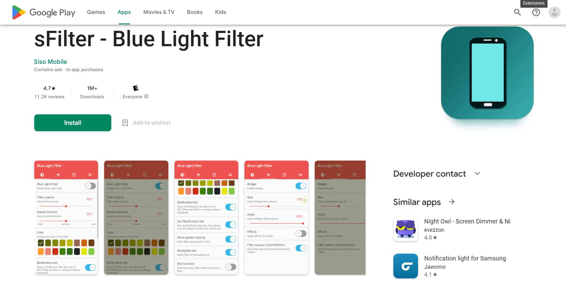 sFilter Blue Light Filter