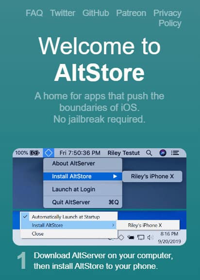Altstore website