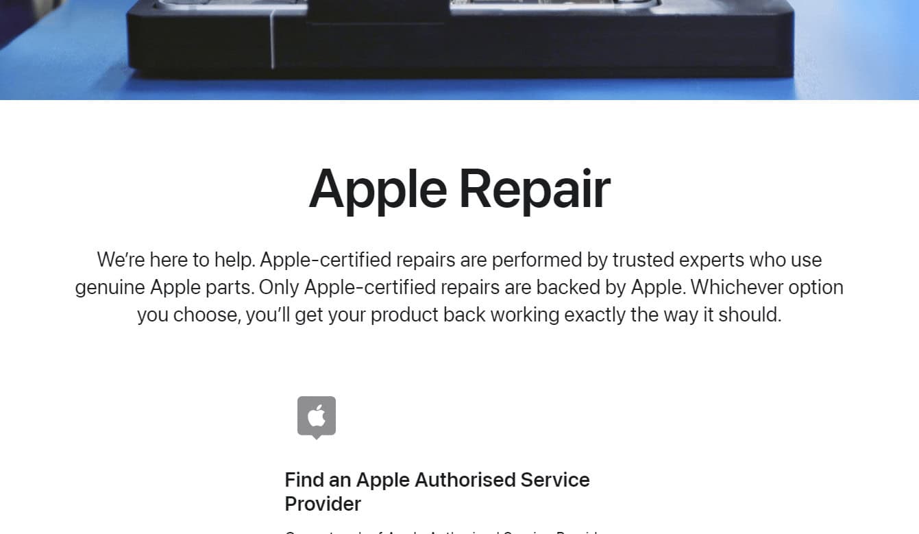 Apple Repair page