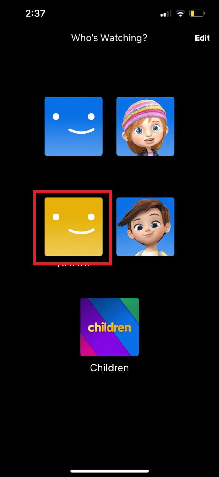 Click on the desired Netflix Profile