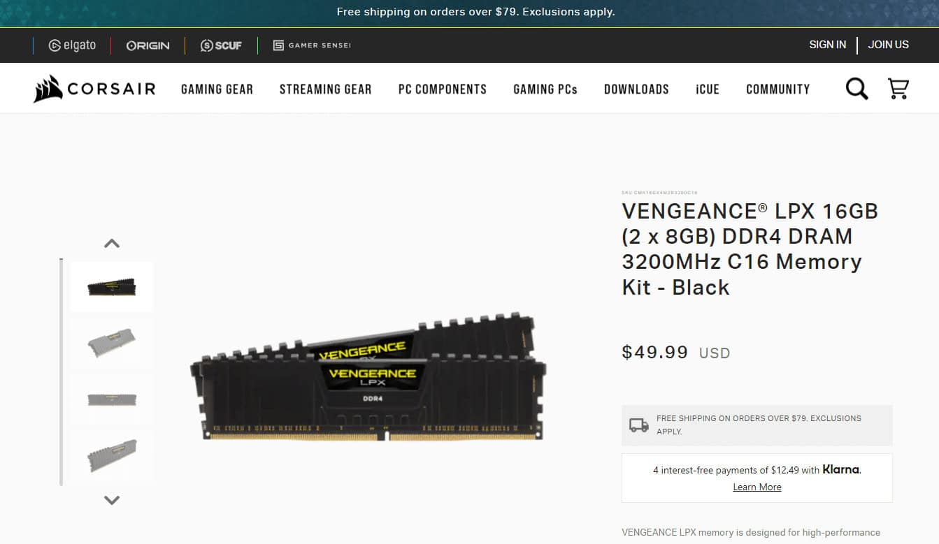 Corsair Vengeance LPX | 