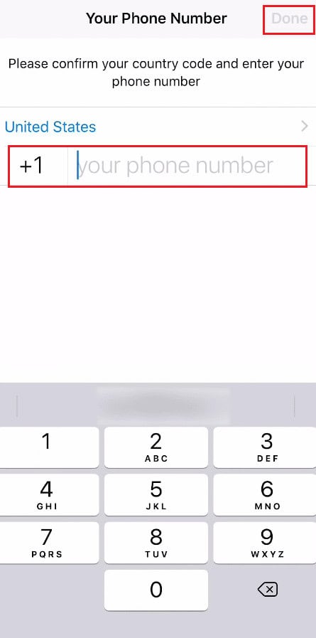 Enter your old phone number with the area code and tap on Done | use WhatsApp with deactivated number