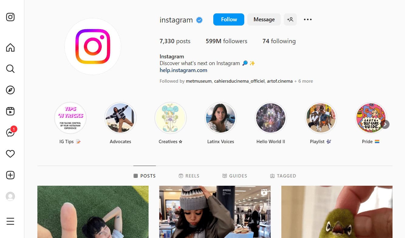 Instagram website