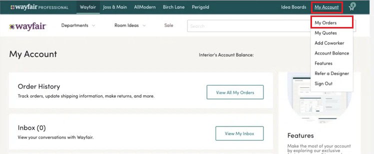 My Account - My Orders