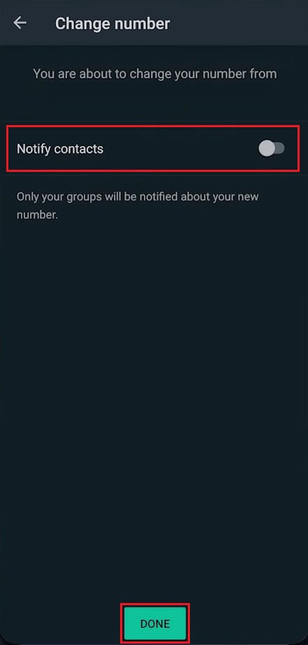 Notify contacts - DONE