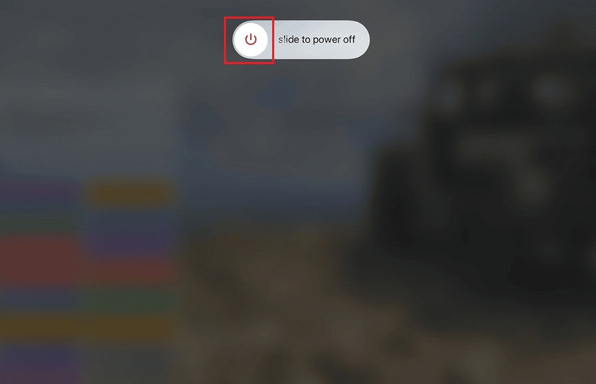 Once the&nbsp;slide to power off&nbsp;option is visible, swipe right the red and white&nbsp;power icon&nbsp;to&nbsp;turn off the device from left to right to power it off