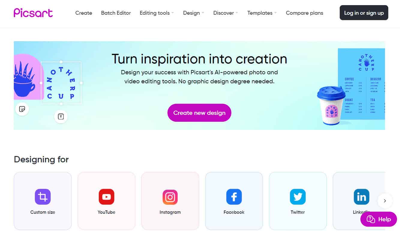 Picsart website