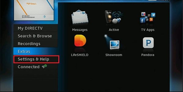 Select Settings & Help from the left pane