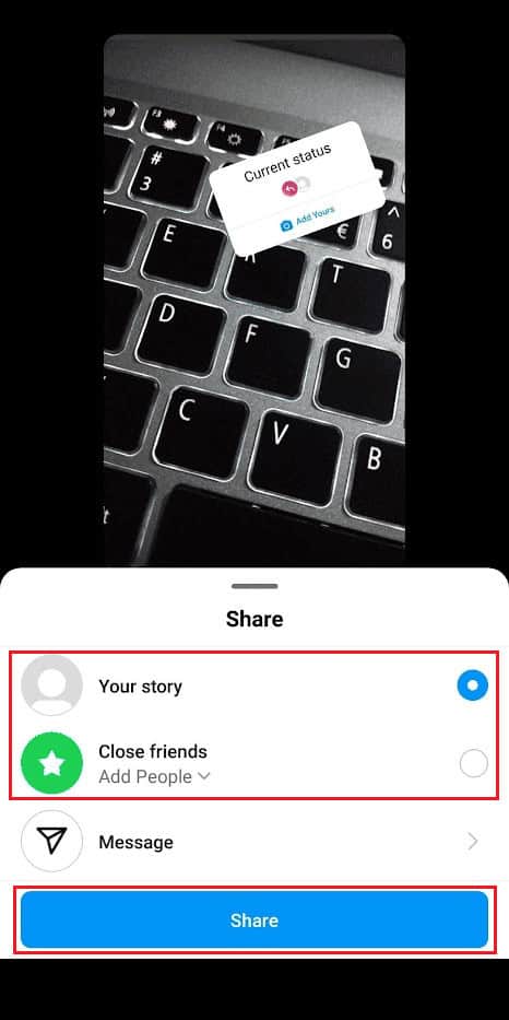 Select the Your story or Close Friends and tap on Share - Done to post the story on your IG account successfully | How Many Instagram Story Ring Color are There