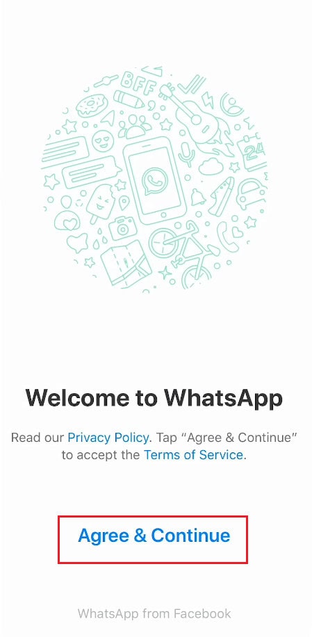 Tap on Agree & Continue to get to the sign up screen
