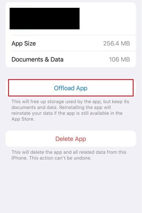 Tap on&nbsp;Offload App