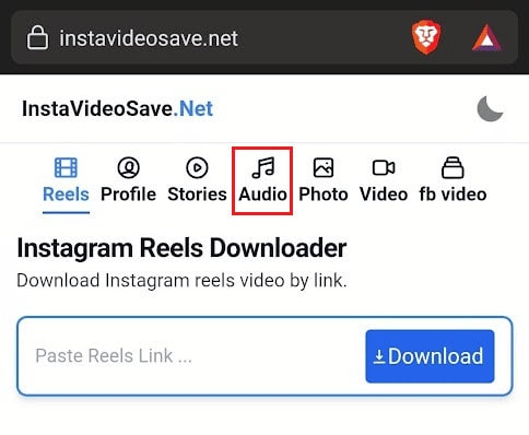 Tap on the Audio tab | How to Save Music on Instagram