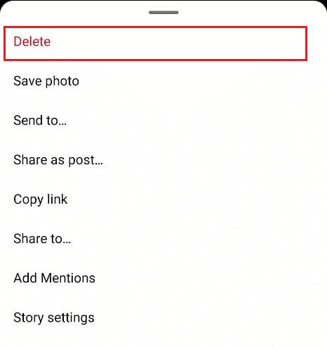 Tap on the Delete option