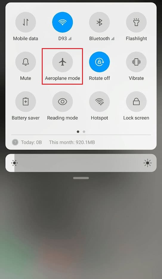Turn on and Turn off the Aeroplane mode