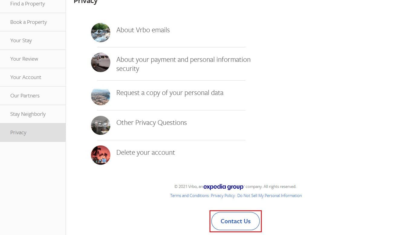VRBO Contact Us