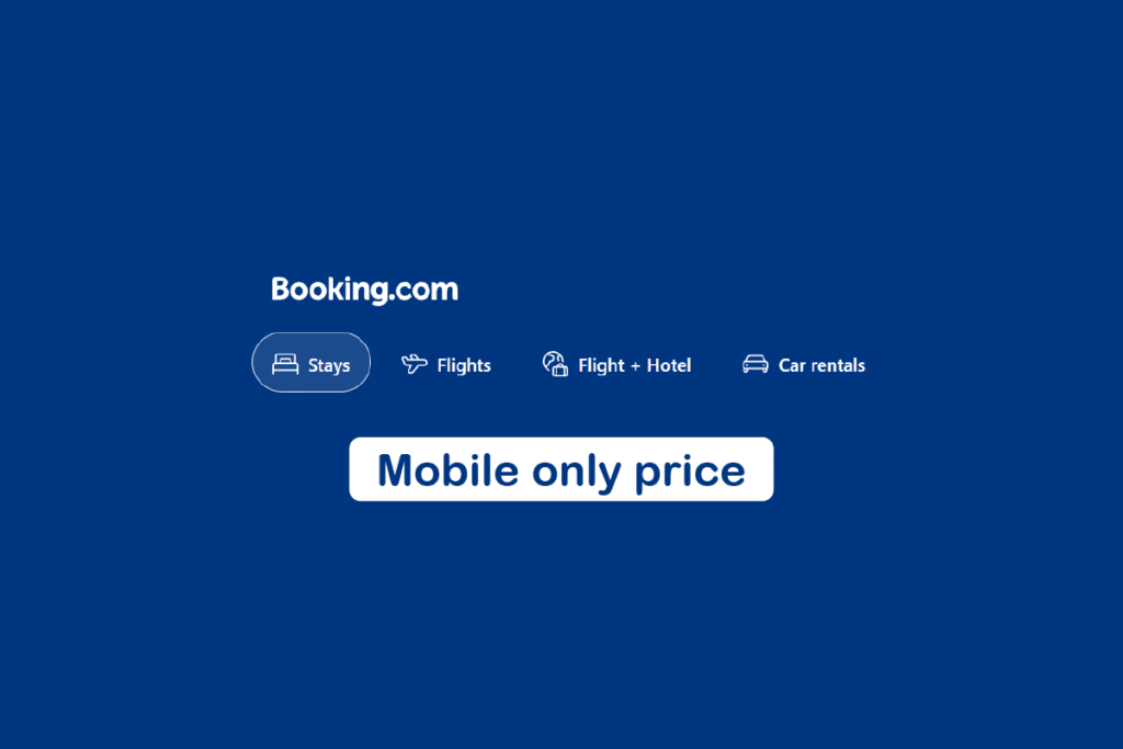What does Mobile Only Price Mean on Booking.com?
