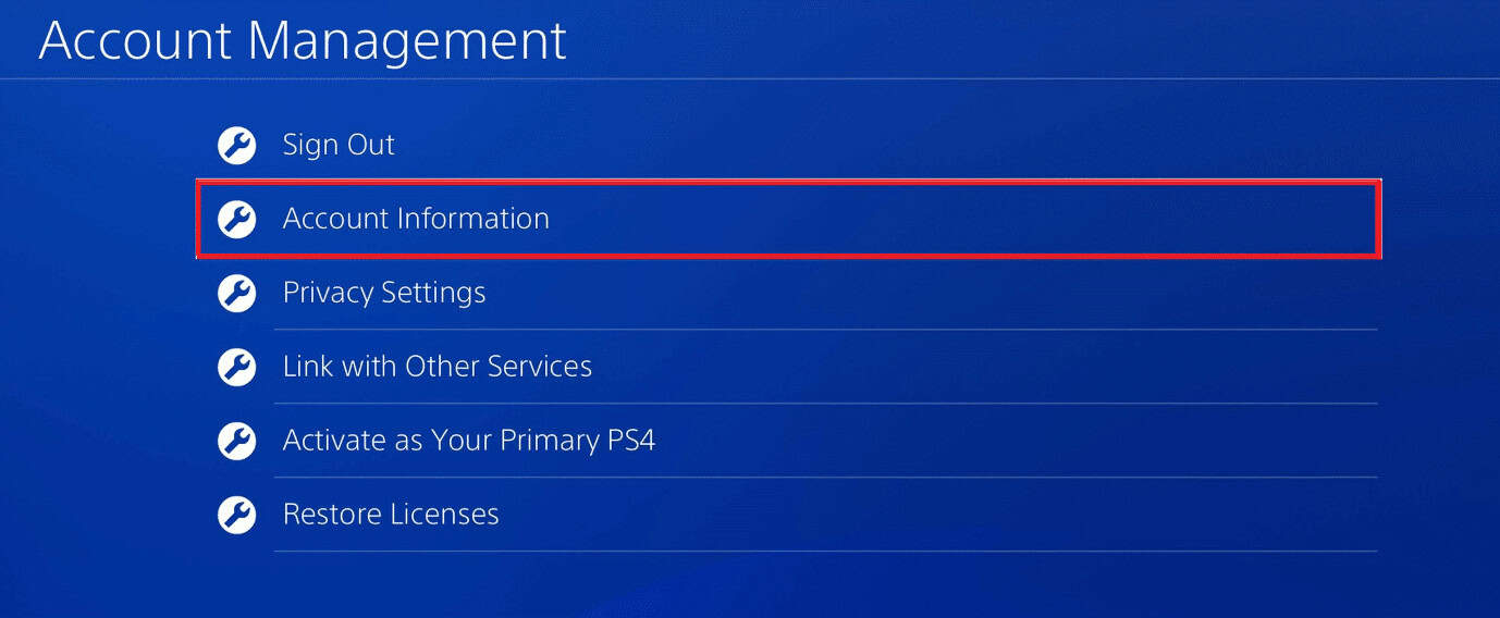 account info on ps4