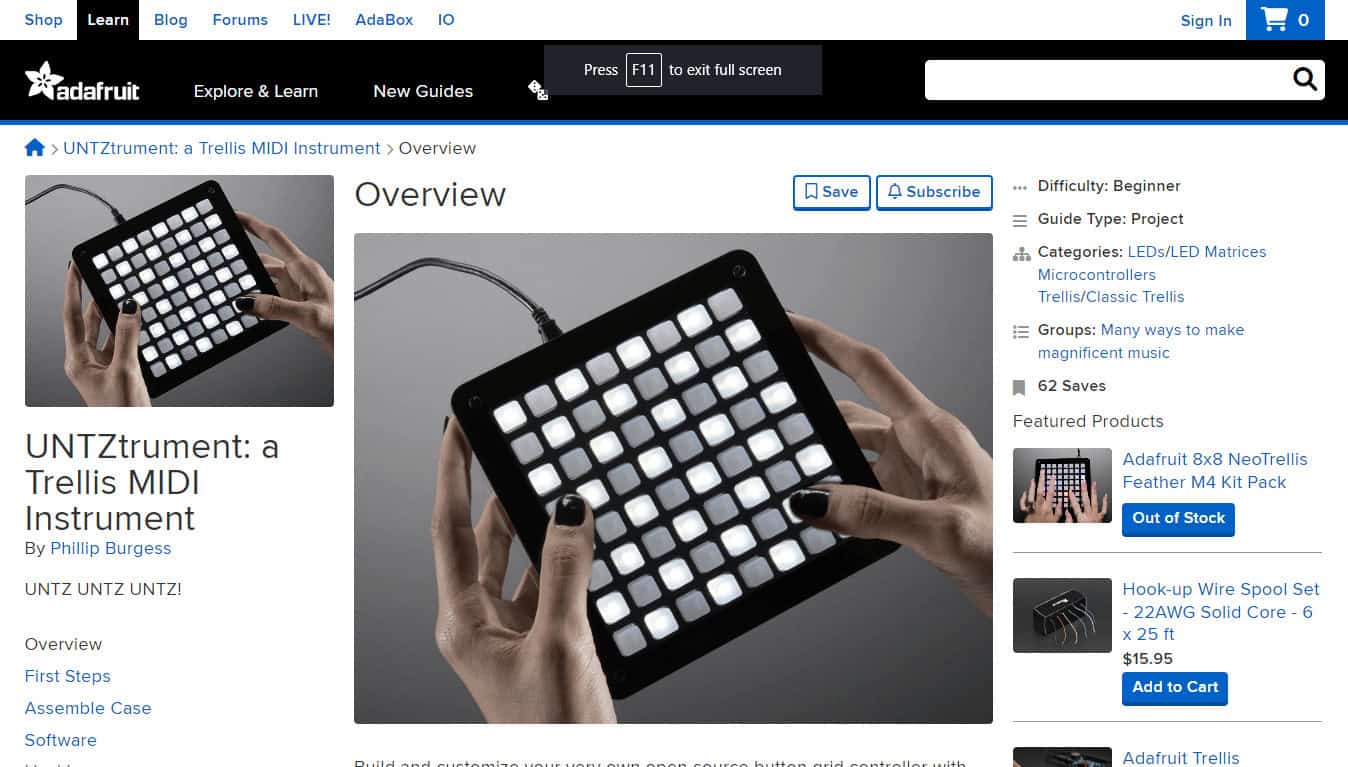 adafruit arduino midi controller