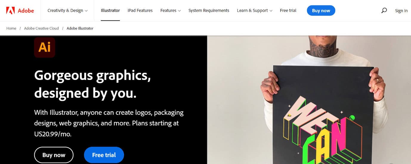 adobe illustrator web page