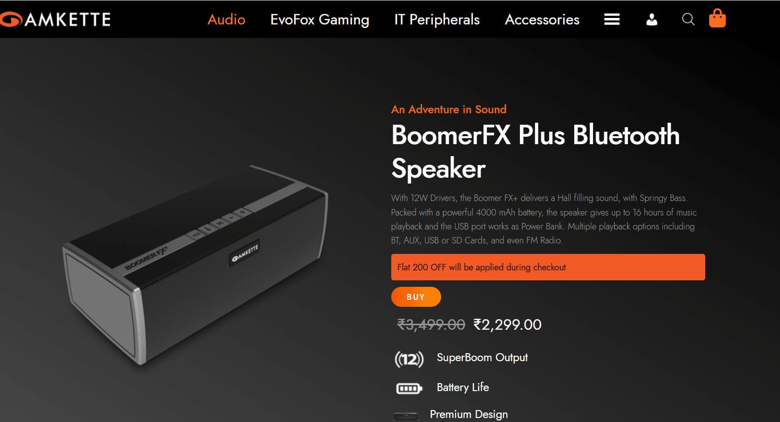 Amkette BoomerFX Plus Bluetooth Speaker