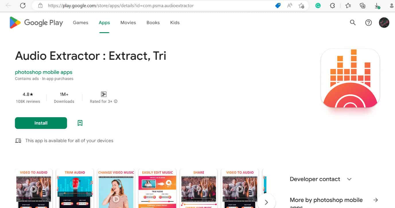 Audio Extractor: Extract, Tri