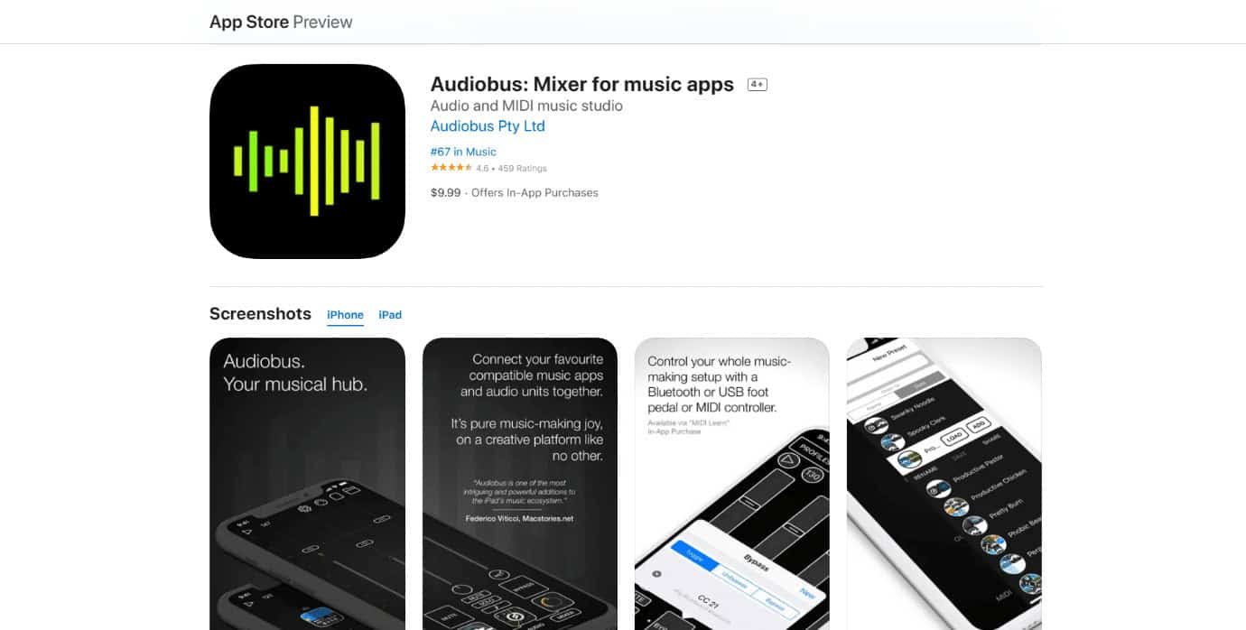 AudioBus: Mixer for Music Apps