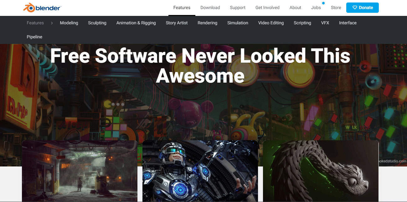 blender features page