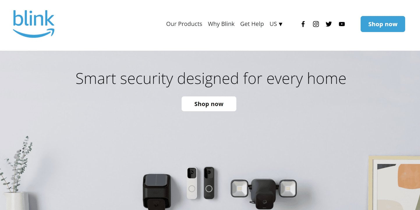 blink smart security webpage