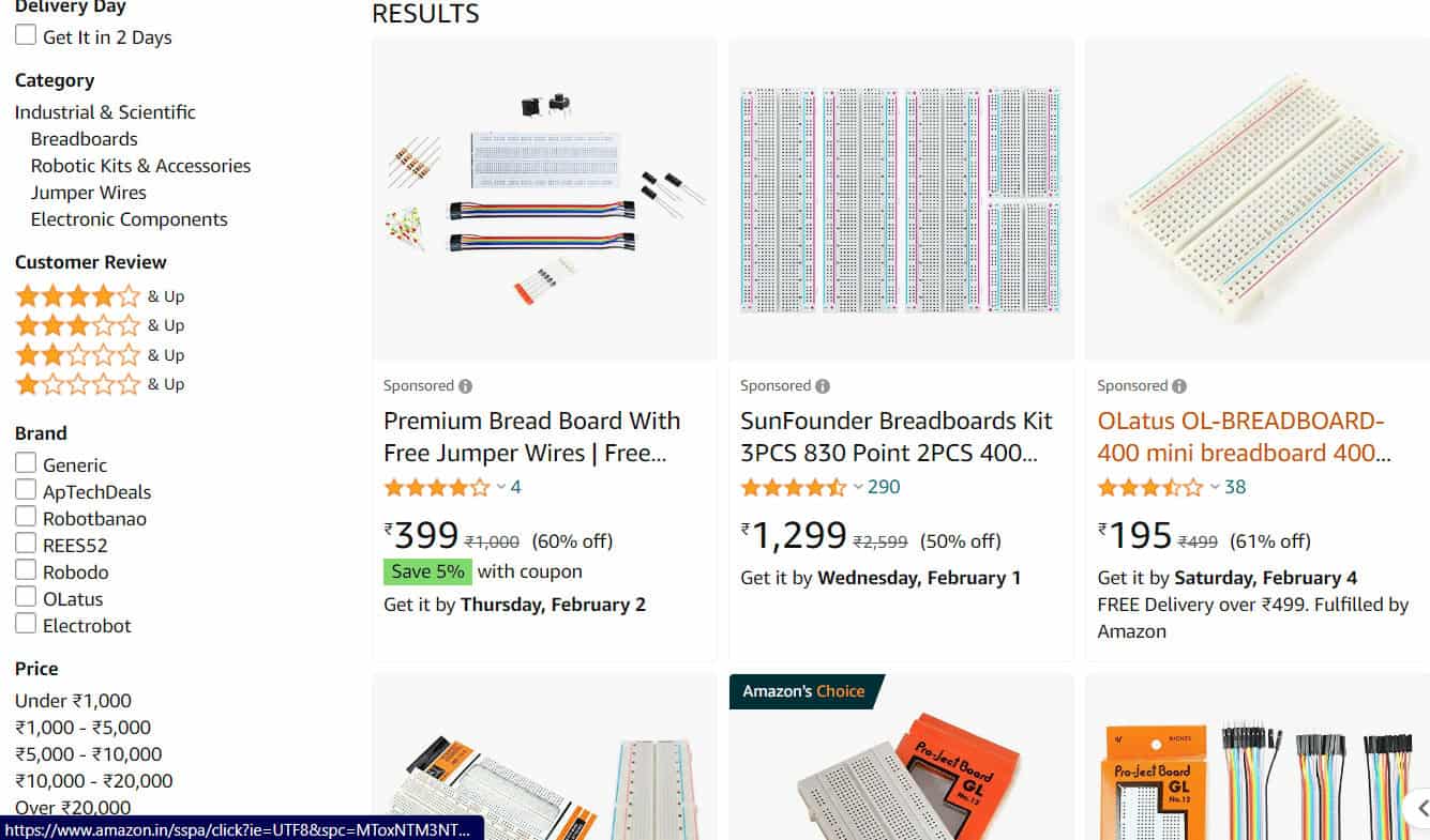 breadboard Amazon
