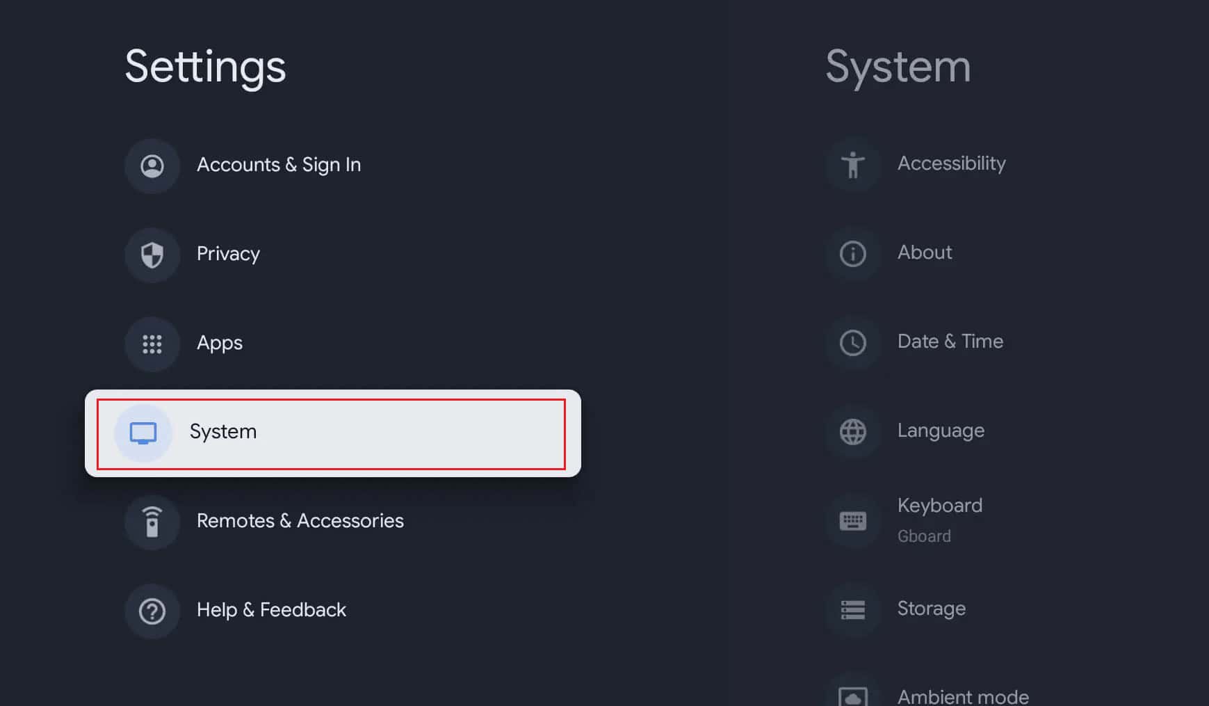 choose the System option | do you need to upgrade Chromecast
