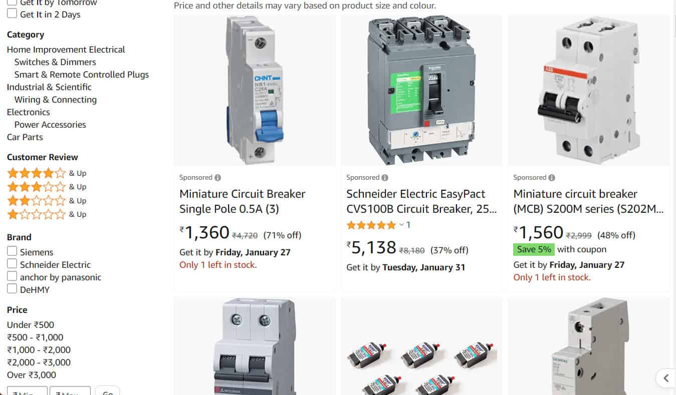 circuit breaker Amazon
