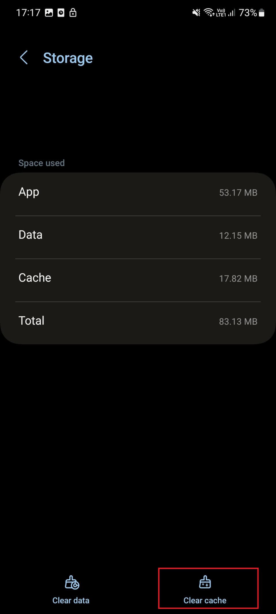 clear cache