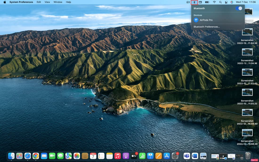 click on bluetooth icon | how to connect airpods pros without case