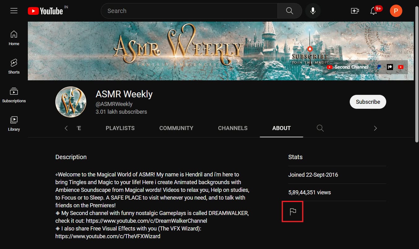 click on the flag icon