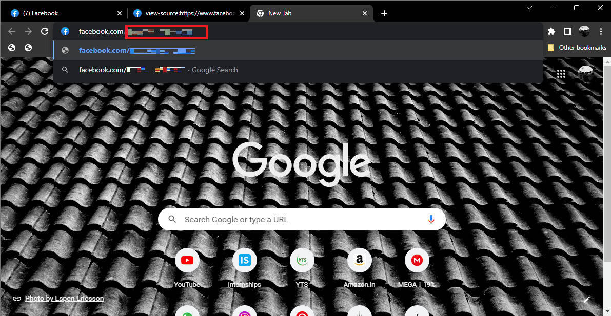 Copy the 15 digit number next to BUDDY_ID and paste it next to facebook.com/ and press enter