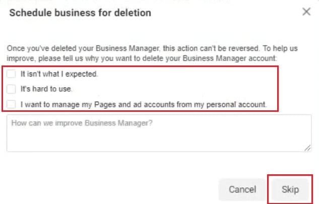 desired reason OR Skip