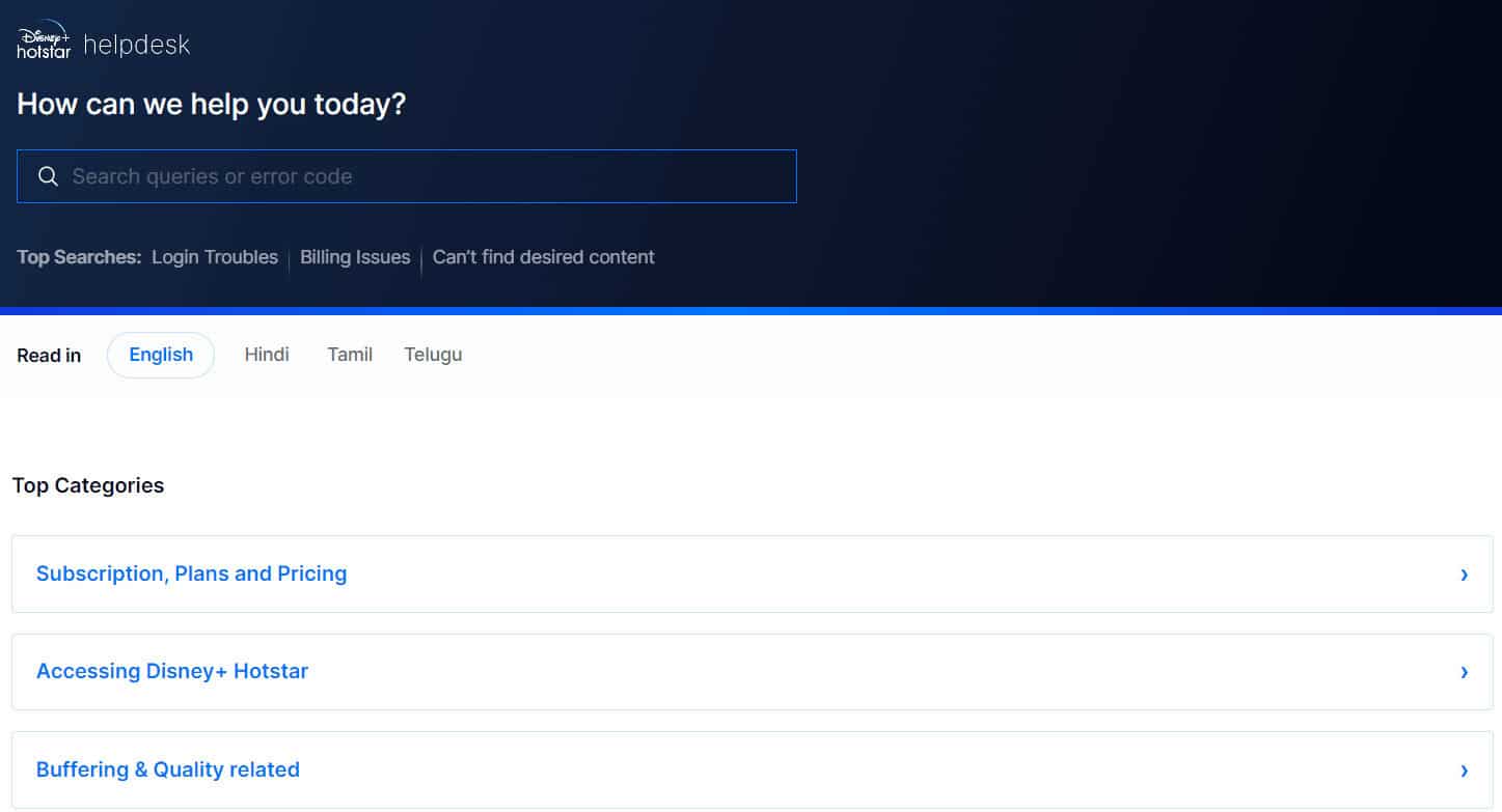 disney plus customer support