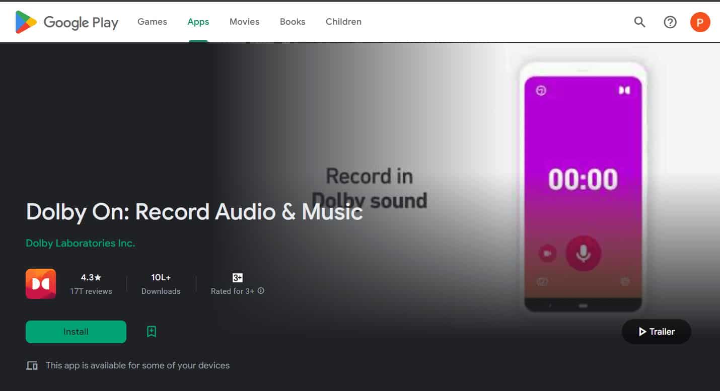 dolby on playstore | best music recording app for android