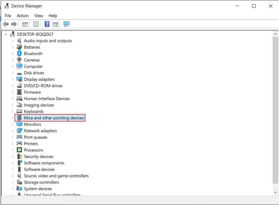 Double click on Mice and other pointing devices.