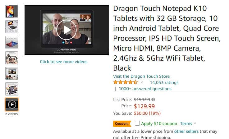 Dragon Touch Notepad K10 Tablet. 29 Best Digital Note Taking Device