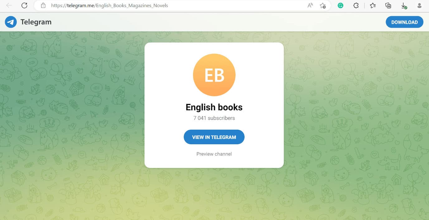 english books on telegram