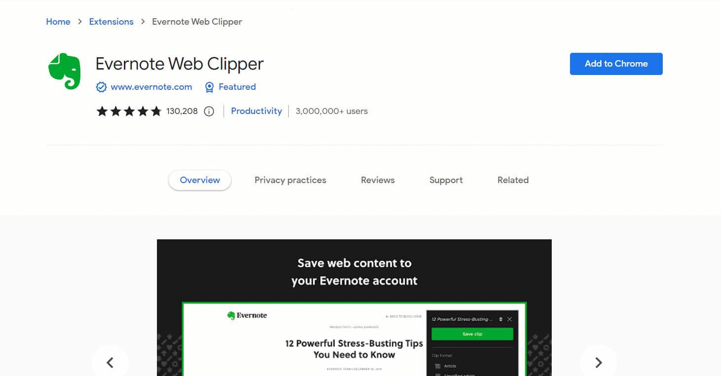 Evernote Web Clipper