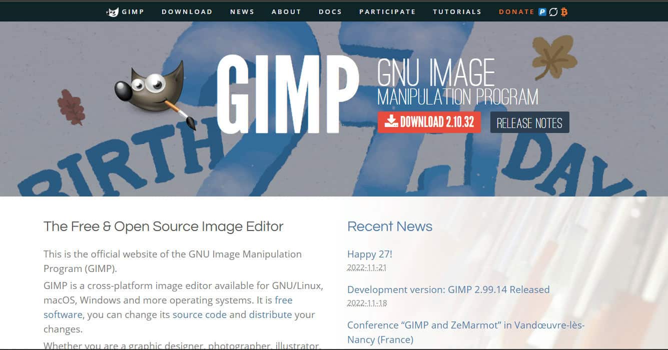 Gimp web page.png
