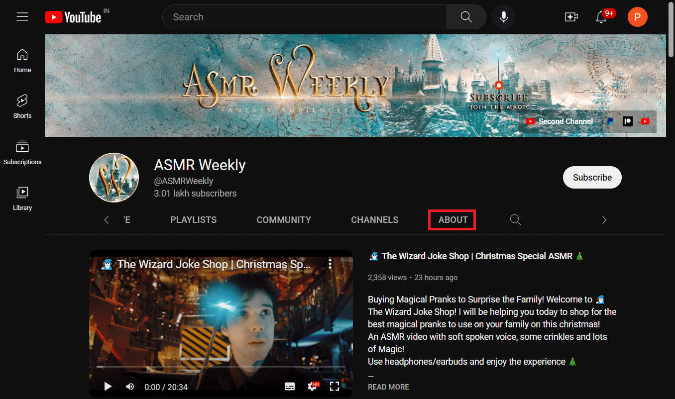 go to about section. How to Block a YouTube Channel on TV