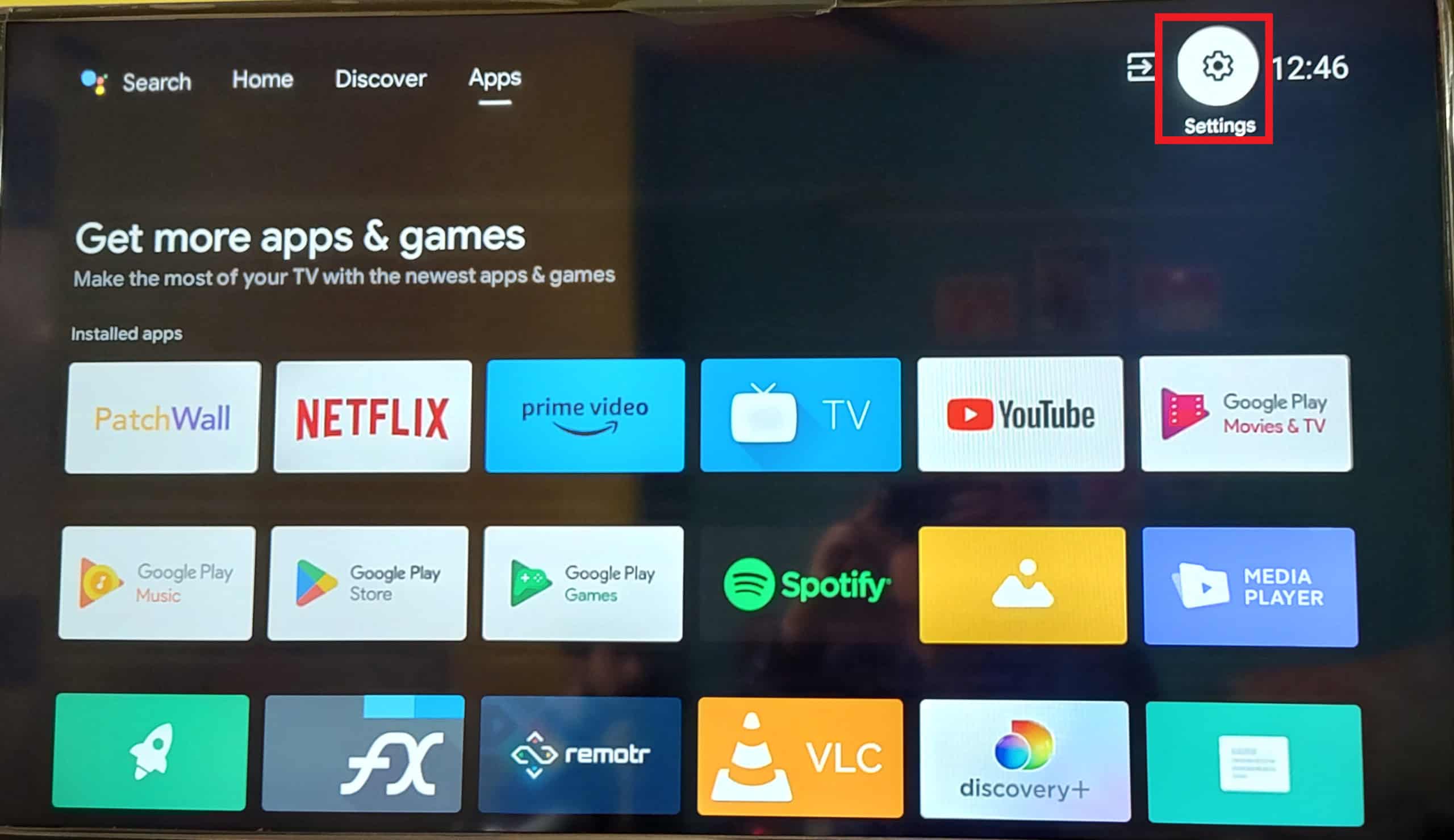 Go to Settings on your TV